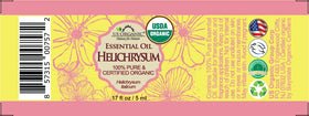US Organic Helichrysum Essential Oil packaging side view