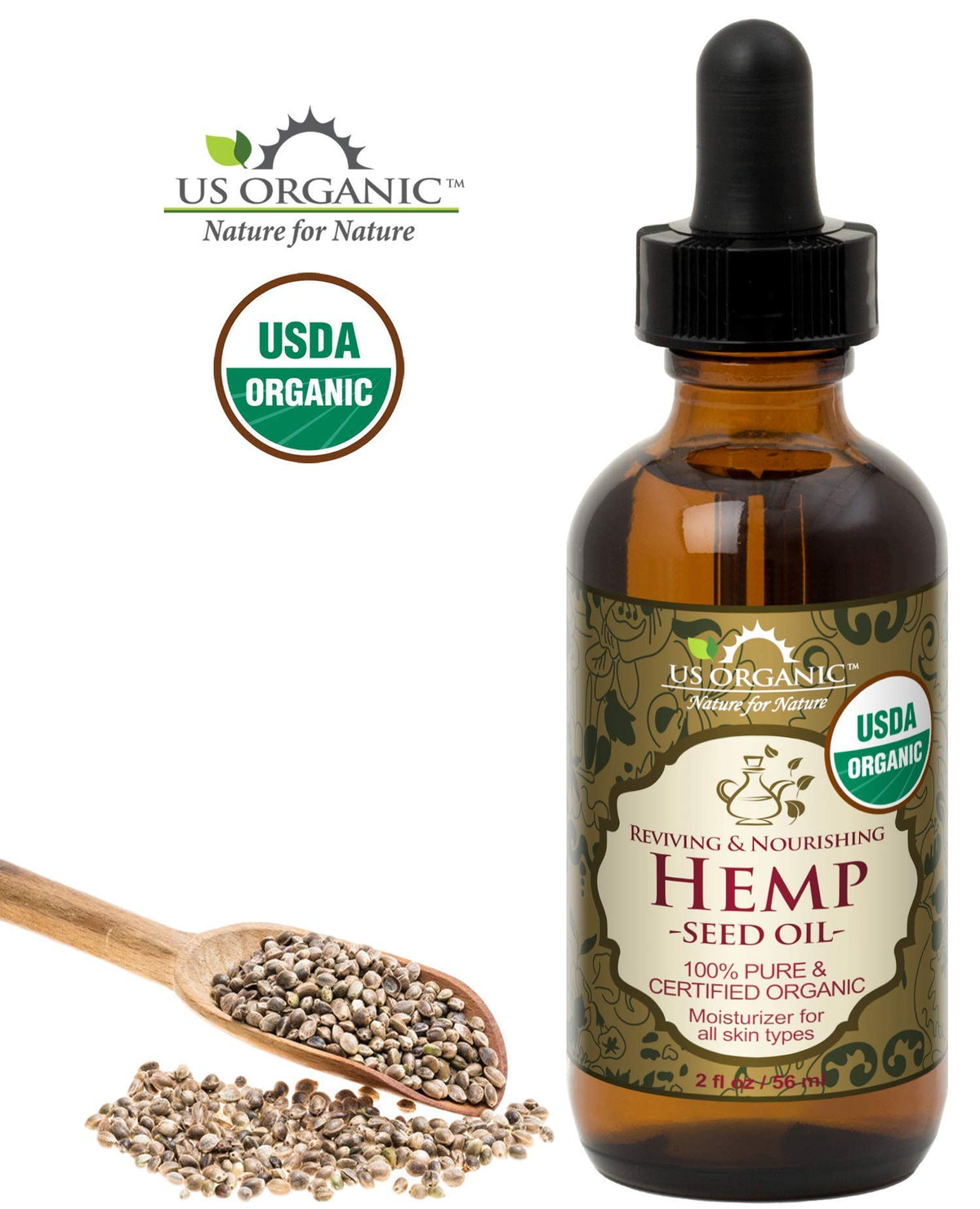 US Organic Hemp Seed Oil dropper application