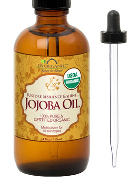 US Organic Jojoba Oil 100% Pure 4oz bottle front view