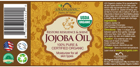 US Organic Jojoba Oil 100% Pure 4oz with dropper