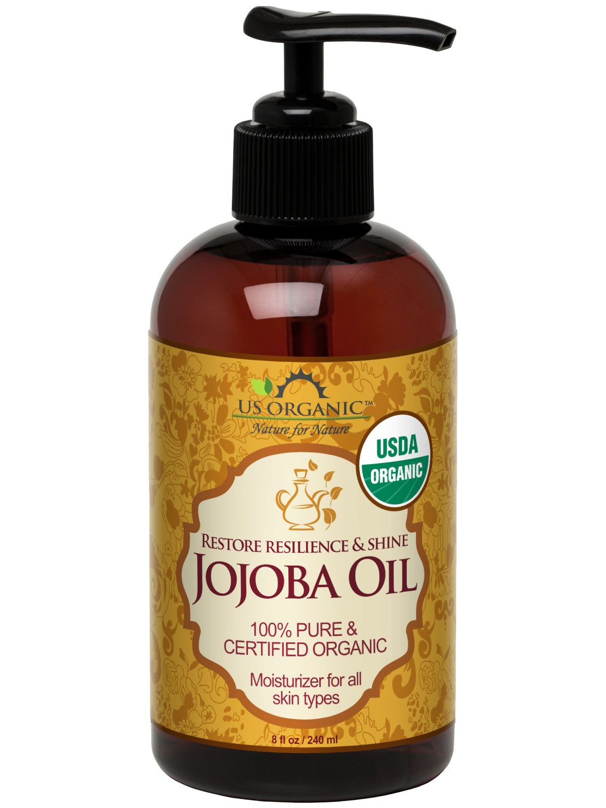 US Organic Jojoba Oil 240ml front view