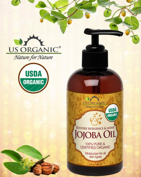 US Organic Jojoba Oil bottle with label details