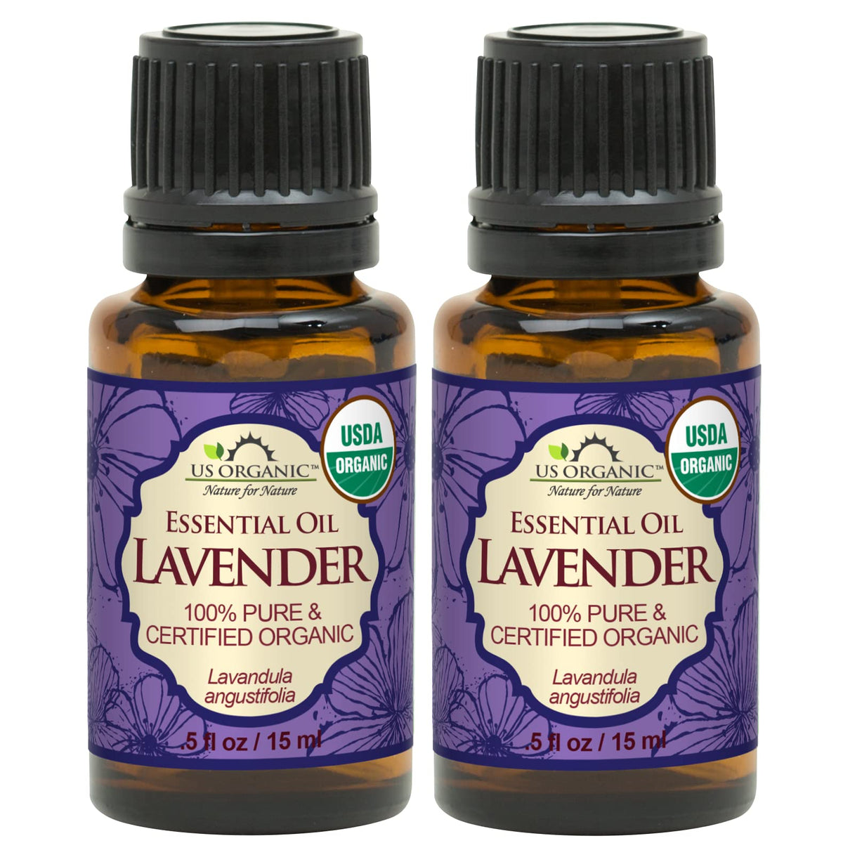 US Organic Lavender Essential Oil 15ml bottle front view