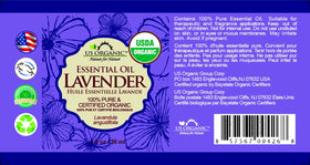 US Organic Lavender Essential Oil packaging side view