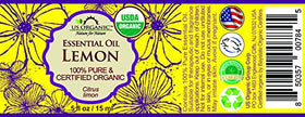 US Organic Lemon Essential Oil bottle with Euro dropper