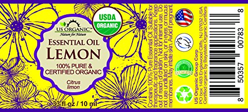 US Organic Lemon Essential Oil packaging with Euro dropper