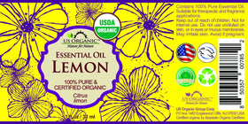 US Organic Lemon Essential Oil with Euro dropper