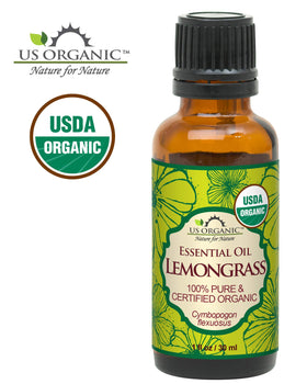 US Organic Lemongrass Essential Oil 30ml with dropper