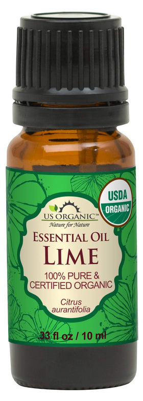 US Organic Lime Essential Oil 10ml front view
