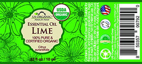 US Organic Lime Essential Oil bottle with dropper