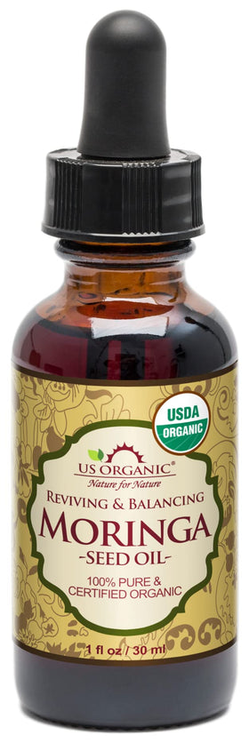 US Organic Moringa Oil 100% Pure Cold Pressed 30ml front view