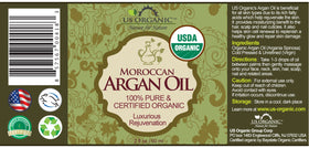 US Organic Moroccan Argan Oil 2 Oz bottle side view