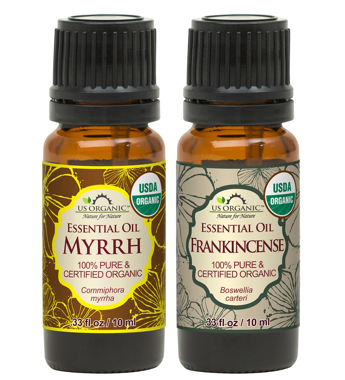 US Organic Myrrh Essential Oil 10ml bottle front view