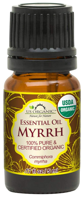 US Organic Myrrh Essential Oil 5ml bottle front view