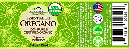 US Organic Oregano Essential Oil 15ml bottle with label