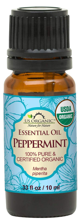 US Organic Peppermint Essential Oil 10ml bottle front view