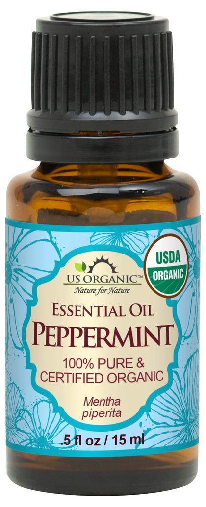 US Organic Peppermint Essential Oil 15 ml bottle front view