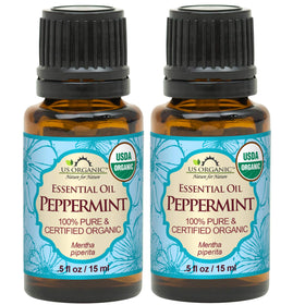 US Organic Peppermint Essential Oil 15 ml pack of 2 bottles