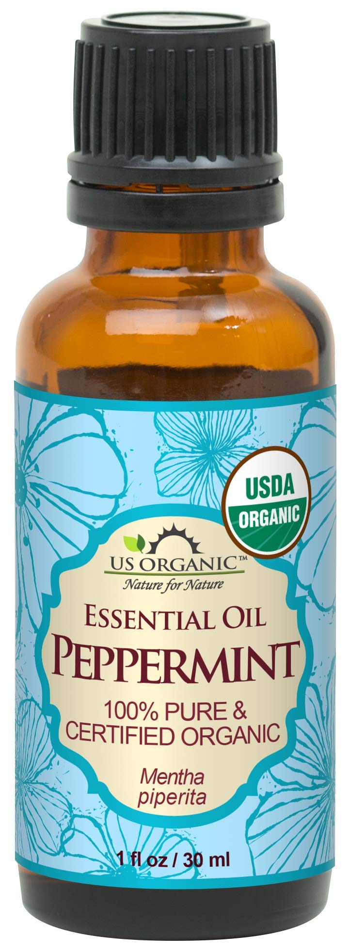 US Organic Peppermint Essential Oil 30ml bottle front view