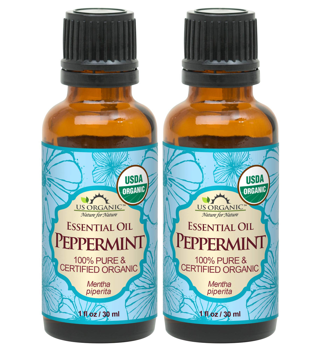 US Organic Peppermint Essential Oil 30ml front view