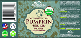 US Organic Pumpkin Seed Oil 4 oz glass eyedropper for easy application