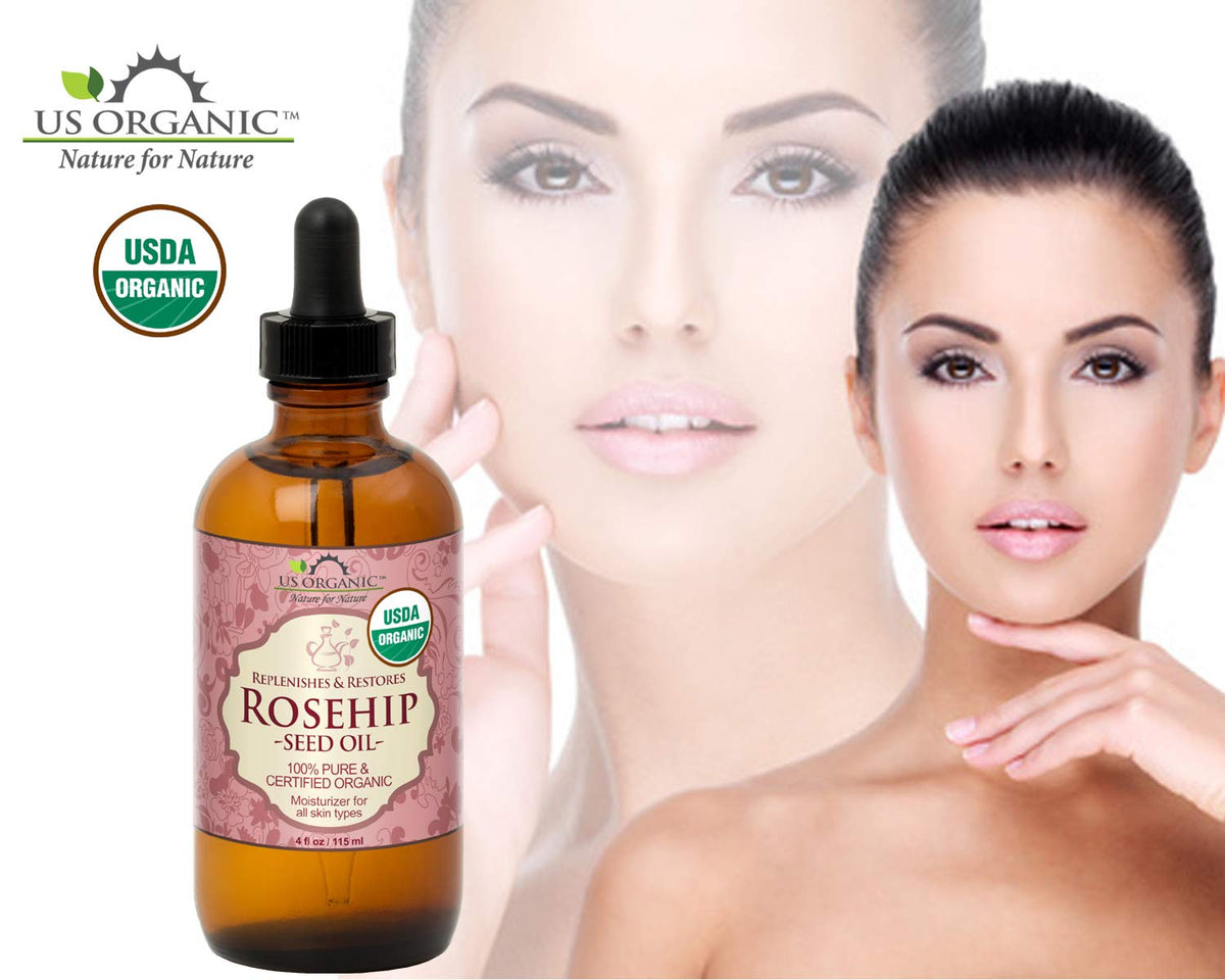US Organic Rosehip Seed Oil applied on skin