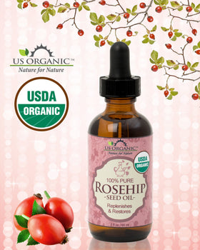 US Organic Rosehip Seed Oil bottle side view
