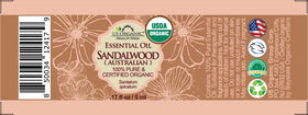 US Organic Sandalwood Essential Oil 5ml bottle side view
