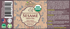 US Organic Sesame Seed Oil 2 oz bottle with glass eyedropper