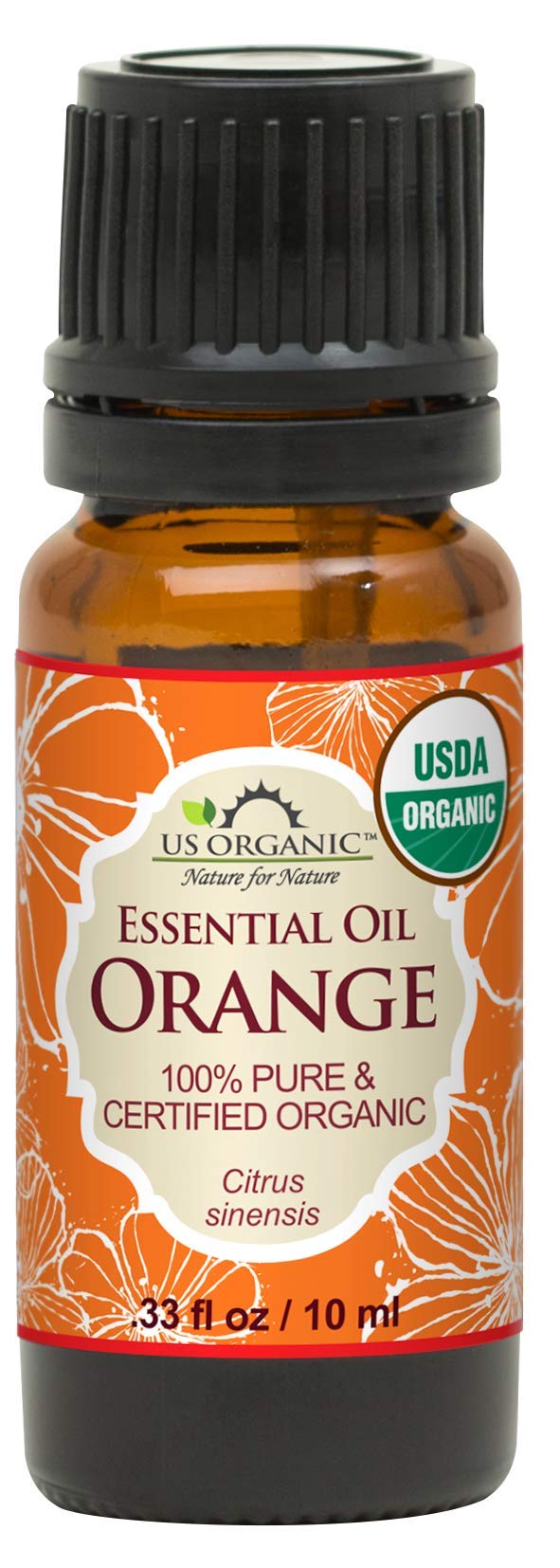 US Organic Sweet Orange Essential Oil 10ml bottle front view