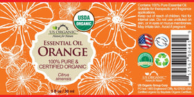 US Organic Sweet Orange Essential Oil bottle side view