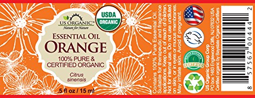 US Organic Sweet Orange Essential Oil bottle with dropper