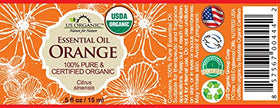 US Organic Sweet Orange Essential Oil bottle with dropper