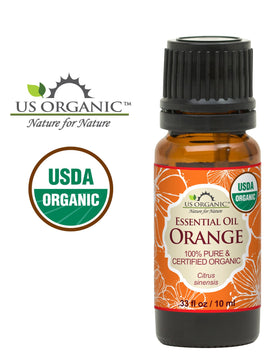 US Organic Sweet Orange Essential Oil packaging with label