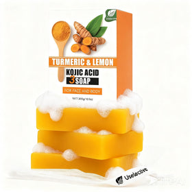Uselective 3 Pack Lemon & Turmeric Soap Bar front view