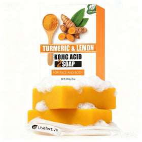 Uselective Turmeric & Lemon Glow Soap Bar Duo front view
