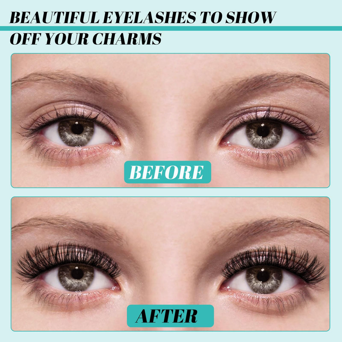 User applying AMZGIRL LASH false lashes at home