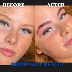 User applying ARYANA NEW YORK Brow Lamination Kit at home