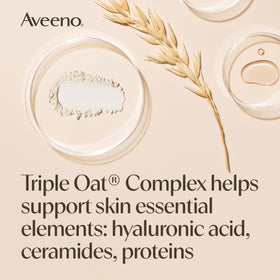 User applying Aveeno Skin Relief Body Wash on a washcloth