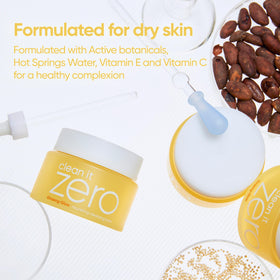 User applying BANILA CO Clean it Zero Cleansing Balm on dry skin