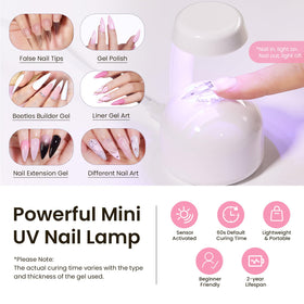 User applying beetles Gel Polish nail tips at home