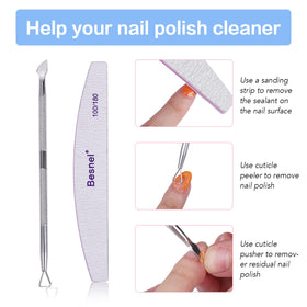 User applying BESNEL Gel Nail Polish Remover on nails