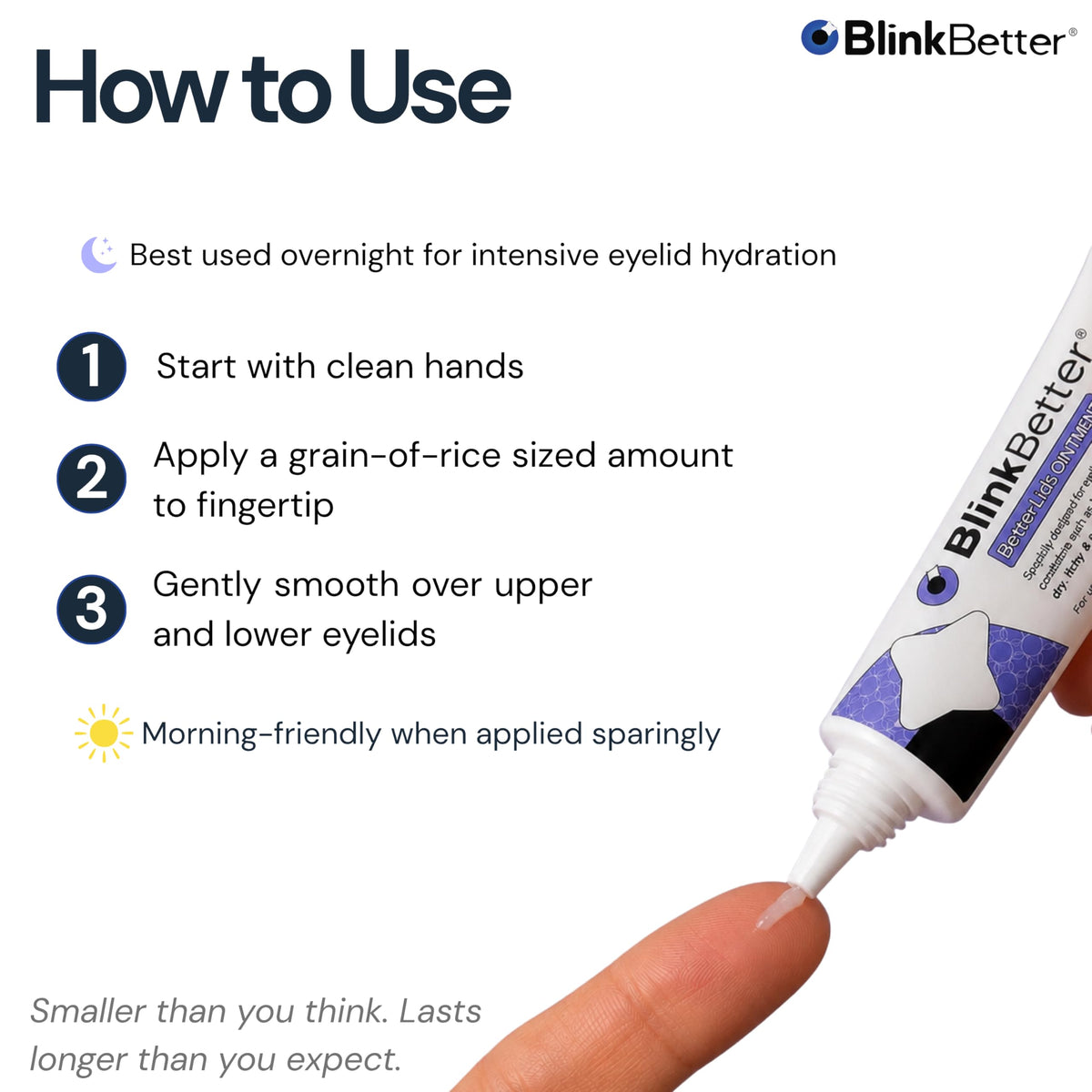 User applying BlinkBetter BetterLids Eyelid Ointment