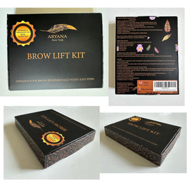 User applying brow lamination at home