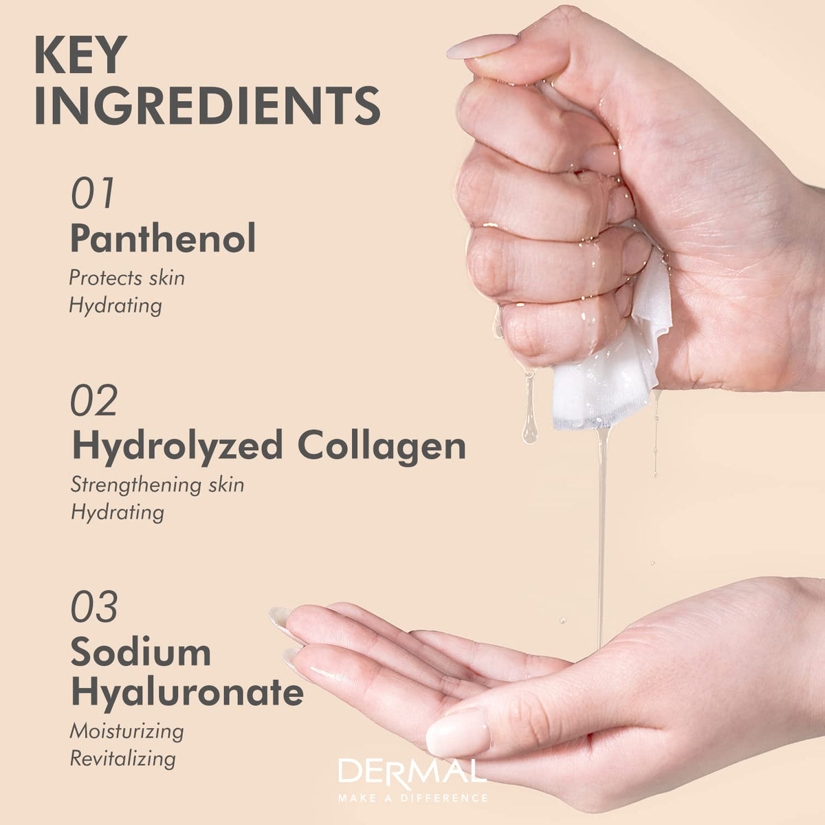 User applying DERMAL sheet mask at home