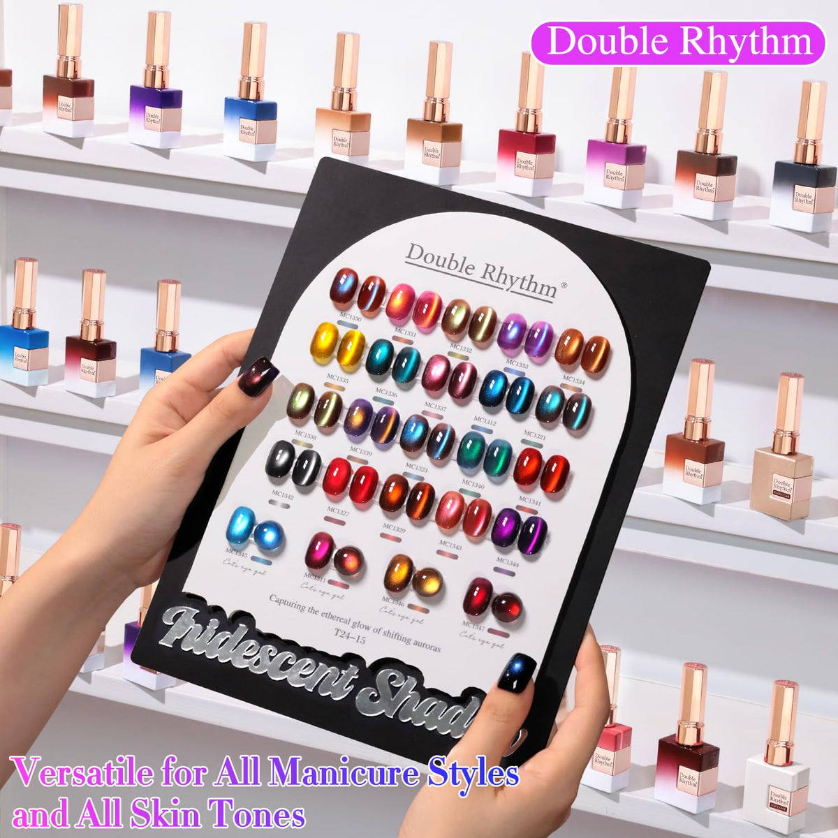 User applying Double Rhythm gel polish under UV lamp