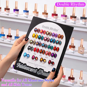 User applying Double Rhythm gel polish under UV lamp