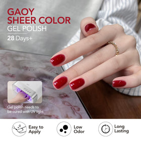 User applying GAOY Jelly Gel Nail Polish at home