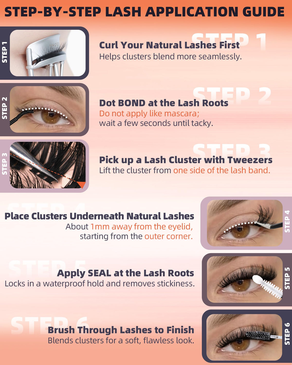 User applying Geeneiya Fluffy Lash Clusters for a natural look