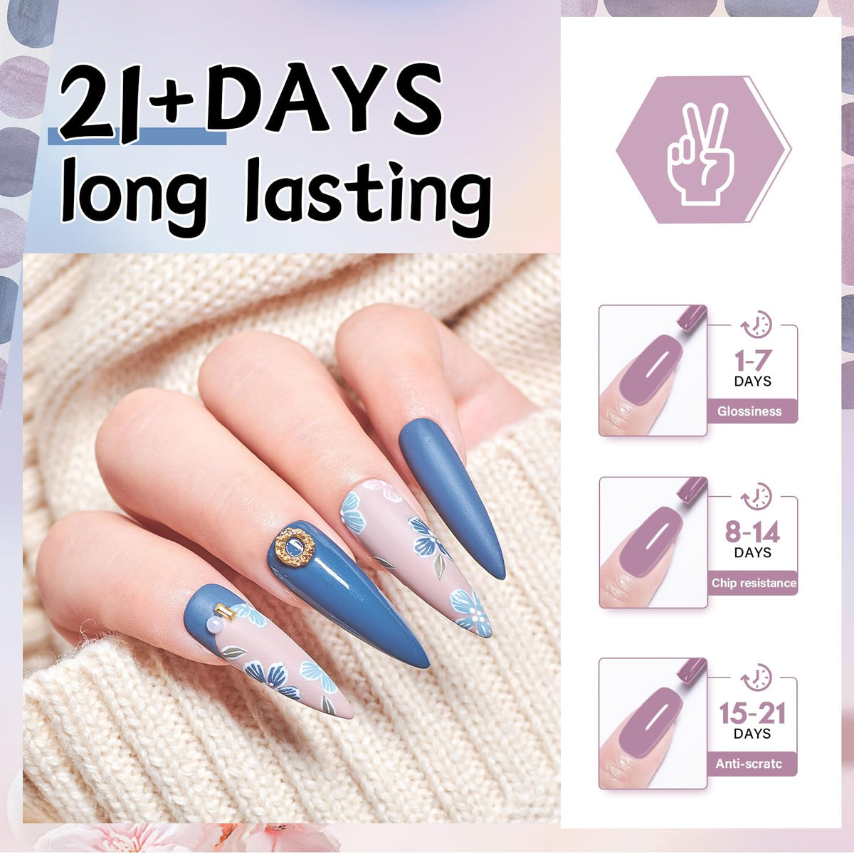 User applying gel nail polish with UV lamp